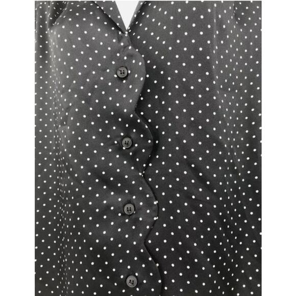 Topshop Polka Dot Scallop Blouse Size 8 - Picture 8 of 13